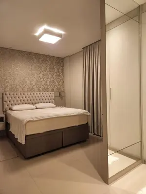 Uma cama ou camas num quarto em Apartamento, confortável e com ótima localização!