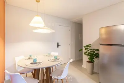 A cozinha ou kitchenette de Apto c/ Churrasqueira a 450 m da praia EVU1802