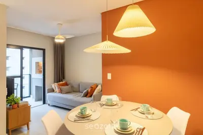 Uma cama ou camas num quarto em Apto c/ Churrasqueira a 450 m da praia EVU1802