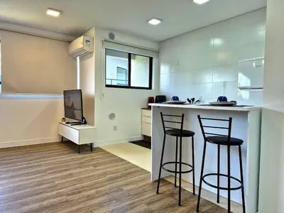 A cozinha ou kitchenette de CURTA!|223| Studio Vivendas Novo & Completo
