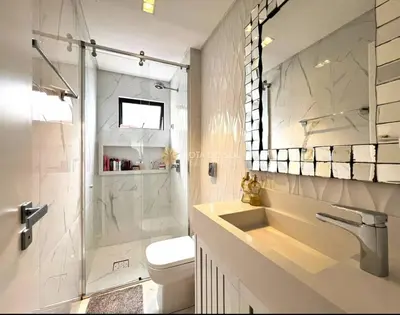 Uma casa de banho em Apartamento Frente Mar Itapema