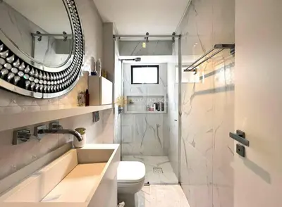 Uma casa de banho em Apartamento Frente Mar Itapema