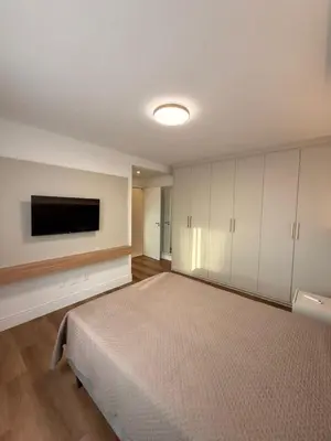 Uma cama ou camas num quarto em Beach House - Cobertura
