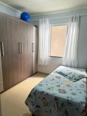 Uma cama ou camas num quarto em Casa com piscina Porto Belo