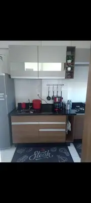 A cozinha ou kitchenette de Apto aconchegante em Camboriú, para sentir-se em casa