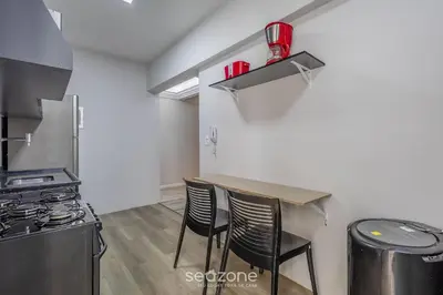 A cozinha ou kitchenette de Apto 2 qts 350m da praia no centro BC EAN0104