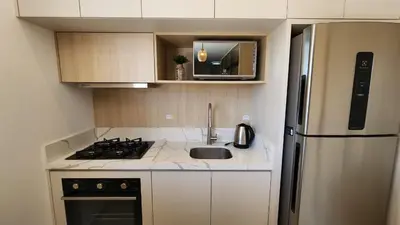 A cozinha ou kitchenette de Cobertura Duplex na Praia de Canto Grande