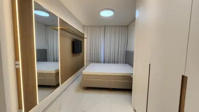 Uma cama ou camas num quarto em Cobertura Duplex na Praia de Canto Grande