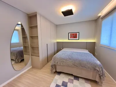 Uma cama ou camas num quarto em Frente Mar Panoramico 2 Suites Gourmet 2 vgs