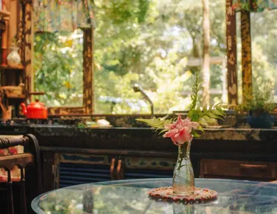 Um jardim no exterior de Cabana na Mata • Privacidade • Mariscal
