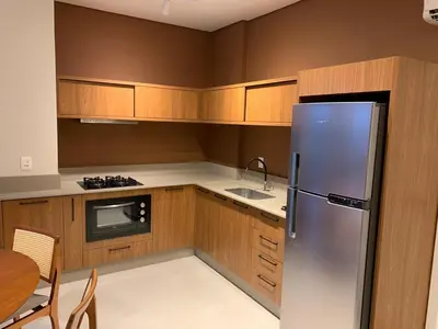 A cozinha ou kitchenette de Cobertura dois mares churrasqueira e jacuzzi