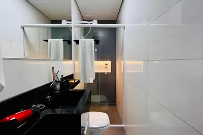 Uma casa de banho em Loft Elegante & Confortável Unipraias |CURTA191