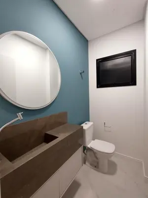 Uma casa de banho em Apartamento Alto Padrão Mariscal - 3 Quartos, AC, Garagem Dupla