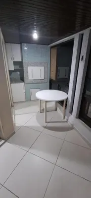 A cozinha ou kitchenette de Na quadra do mar - apartamento com 3 dormitórios