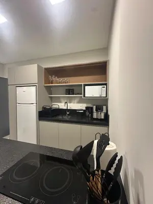 A cozinha ou kitchenette de Flat novo próximo ao Hard Rock