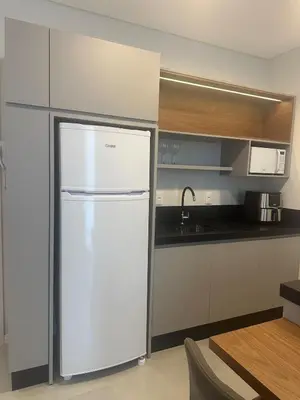A cozinha ou kitchenette de Flat novo próximo ao Hard Rock
