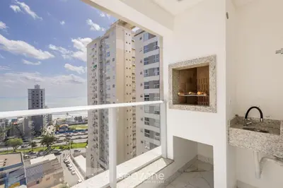 A planta de Apto Vista Mar a 550m da Praia GEV1304
