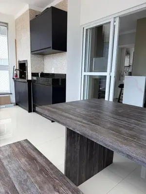 A cozinha ou kitchenette de Apartamento 3 dormitórios Meia Praia SC