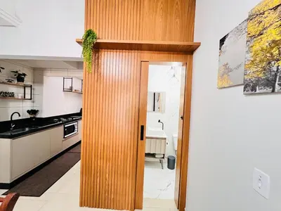 A cozinha ou kitchenette de Casa com Piscina em Bombinhas
