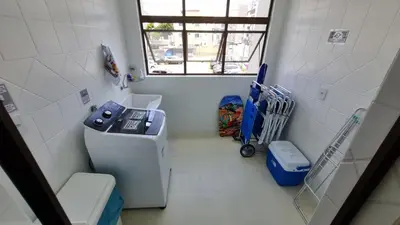 A planta de Amplo apartamento de 3 quartos a 120m da praia, com vista mar