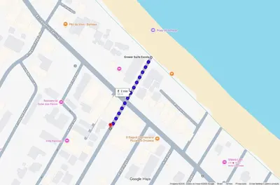 A planta de Amplo apartamento de 3 quartos a 120m da praia, com vista mar