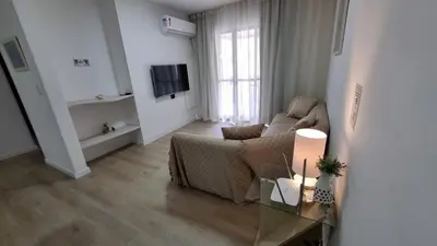 A planta de Amplo apartamento de 3 quartos a 120m da praia, com vista mar
