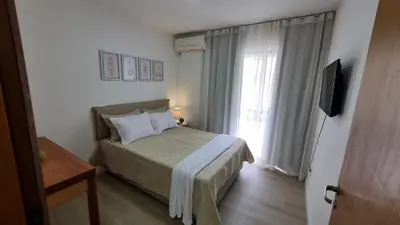 A planta de Amplo apartamento de 3 quartos a 120m da praia, com vista mar