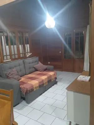 Uma cama ou camas num quarto em Casa de Praia