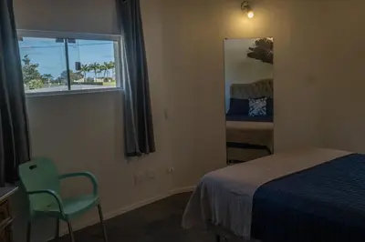 Uma cama ou camas num quarto em Casa A-Mar-Elos 500m Praia Estaleirinho