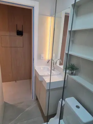 Uma casa de banho em Flat aconchegante