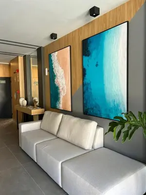 Uma área de estar em Flat aconchegante