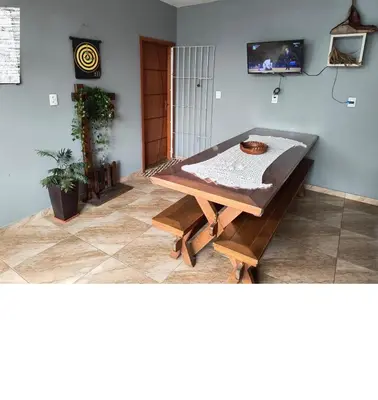 A planta de Casa 4 Qts Ar e Gourmet em Perequê 600m do mar