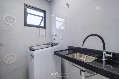 A cozinha ou kitchenette de Apto c/ varanda e churrasq. a 250m do Mar RMP0102