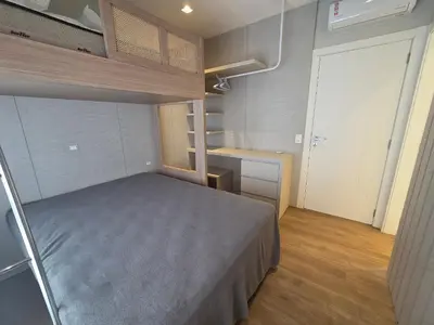 Uma cama ou camas num quarto em Apê alto padrão 3 suítes com piscina e academia