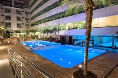 A piscina em ou perto de Apto ideal p Família, Piscina Térmica 350m Praia