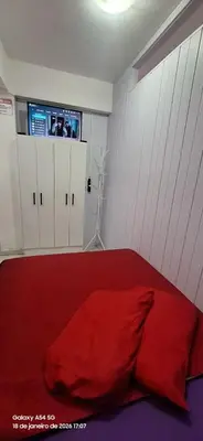 Uma cama ou camas num quarto em apartamento férias em Bombas