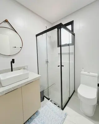 Uma casa de banho em Apartamento AudiKar - Praia de Palmas