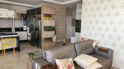 A cozinha ou kitchenette de Apto 3 Suítes 3 garagens Vista Mar em Meia Praia