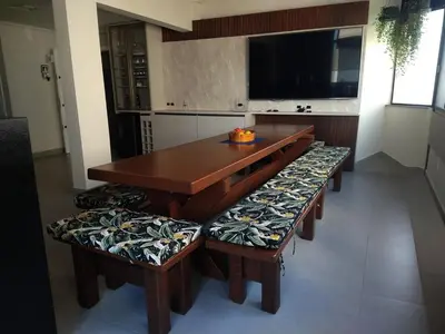 A cozinha ou kitchenette de apartamento Aconchegante 100 metros do mar