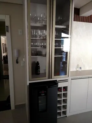 A cozinha ou kitchenette de apartamento Aconchegante 100 metros do mar