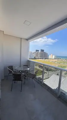 Uma varanda ou terraço em Apartamento vista mar na Praia de Palmas