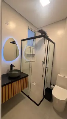 Uma casa de banho em Apartamento vista mar na Praia de Palmas