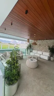 Uma área de estar em Apartamento vista mar na Praia de Palmas
