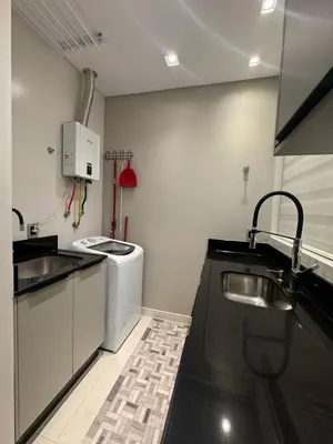 A cozinha ou kitchenette de Apartamento com duas suítes próximo ao Hard Rock Café