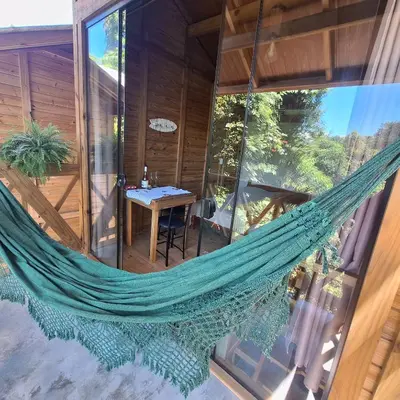 Uma varanda ou terraço em Cabana Rústica Mariscal - Canto do Marfim