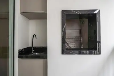 A planta de Apto Moderno 550m da Praia SG2989