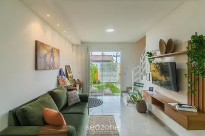 A planta de Sobrado com 2 suítes em Perequê BFJ0506