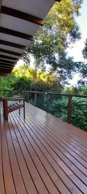 Uma varanda ou terraço em Bangalo Camping oásis