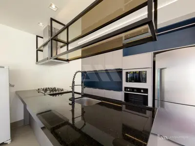 A cozinha ou kitchenette de Casa Vivá Piscina Privativa, pertinho da Praia no Estaleirinho, wi-fi e 3 Suítes Climatizadas