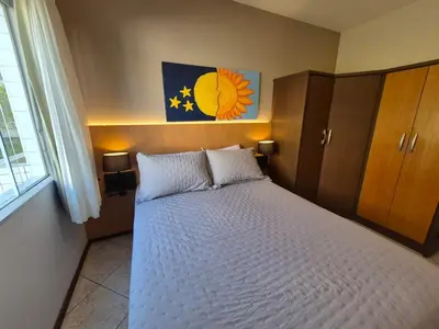 A planta de Residencial Atobá - A 240m da praia e mercado, com churrasqueira a carvão